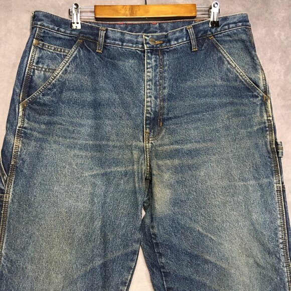 Craftsman Mens Carpenter Blue Jeans size 38x30 Stretch Denim Pants - Picture 3 of 14